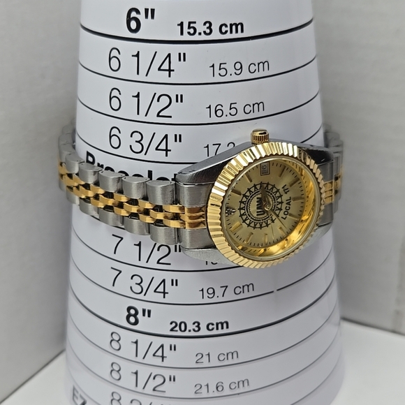 Womens President Date UAW Union Local 171 Two-Tone Wrist Watch New Battery - Picture 6 of 10